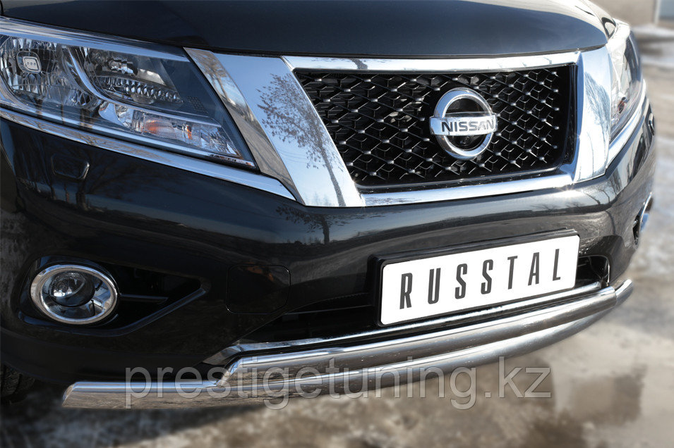 Защита переднего бампера d75х42 (дуга) d75х42 (дуга) Nissan Pathfinder 2012-17 - фото 3 - id-p106059823