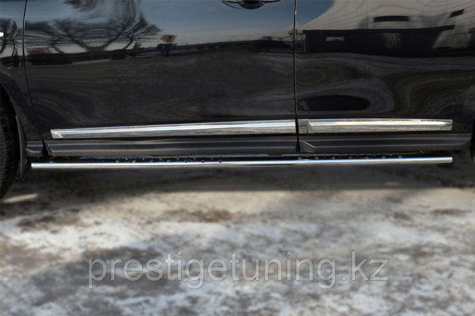 Пороги труба 75х42 овал с проступью Nissan Pathfinder 2012-17 - фото 3 - id-p106060175