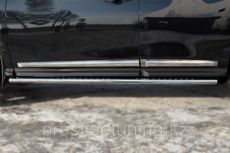 Пороги труба 120х60 овал с проступью Nissan Pathfinder 2012-17 - фото 3 - id-p106060176