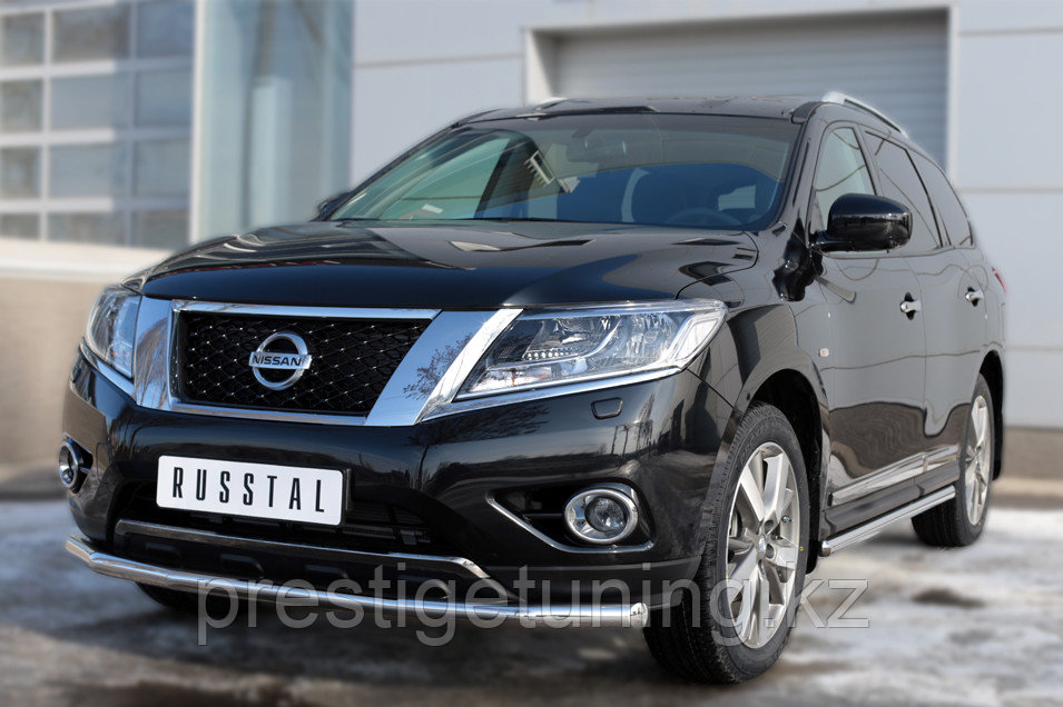 Пороги труба d63 (вариант 3) Nissan Pathfinder 2012-17 - фото 3 - id-p106060182