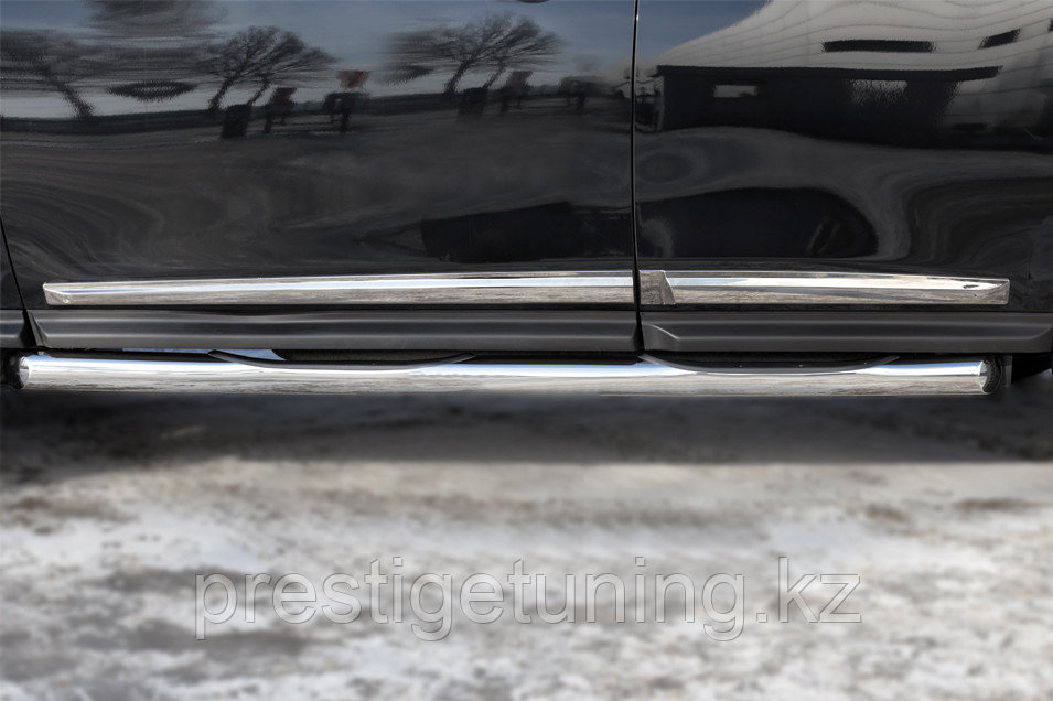 Пороги труба d76 с накладкой (вариант 1) Nissan Pathfinder 2012-17 - фото 3 - id-p106060183
