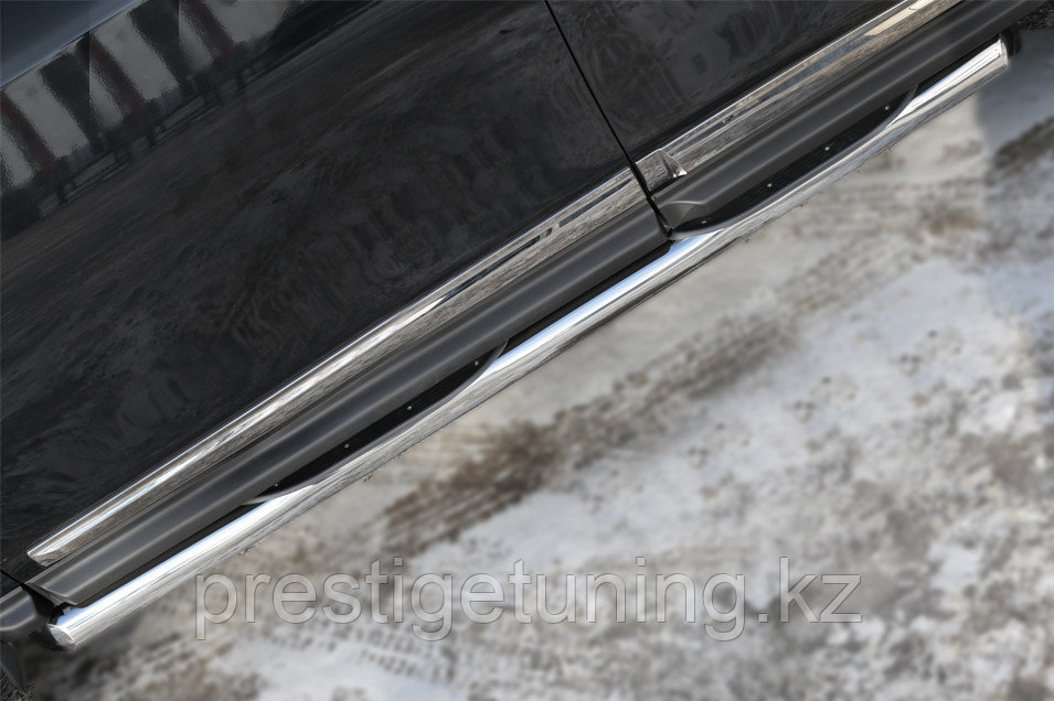 Пороги труба d76 с накладкой (вариант 1) Nissan Pathfinder 2012-17 - фото 4 - id-p106060183