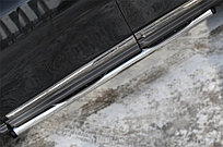 Пороги труба d76 с накладкой (вариант 2) Nissan Pathfinder 2012-17