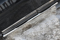 Пороги труба d76 с накладкой (вариант 3) Nissan Pathfinder 2012-17