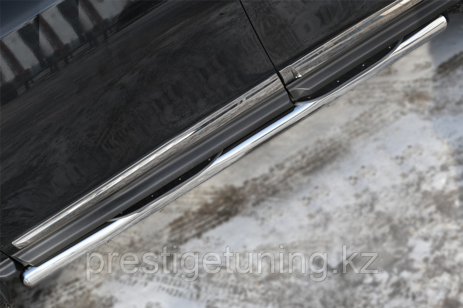 Пороги труба d76 с накладкой (вариант 3) Nissan Pathfinder 2012-17 - фото 1 - id-p106062915