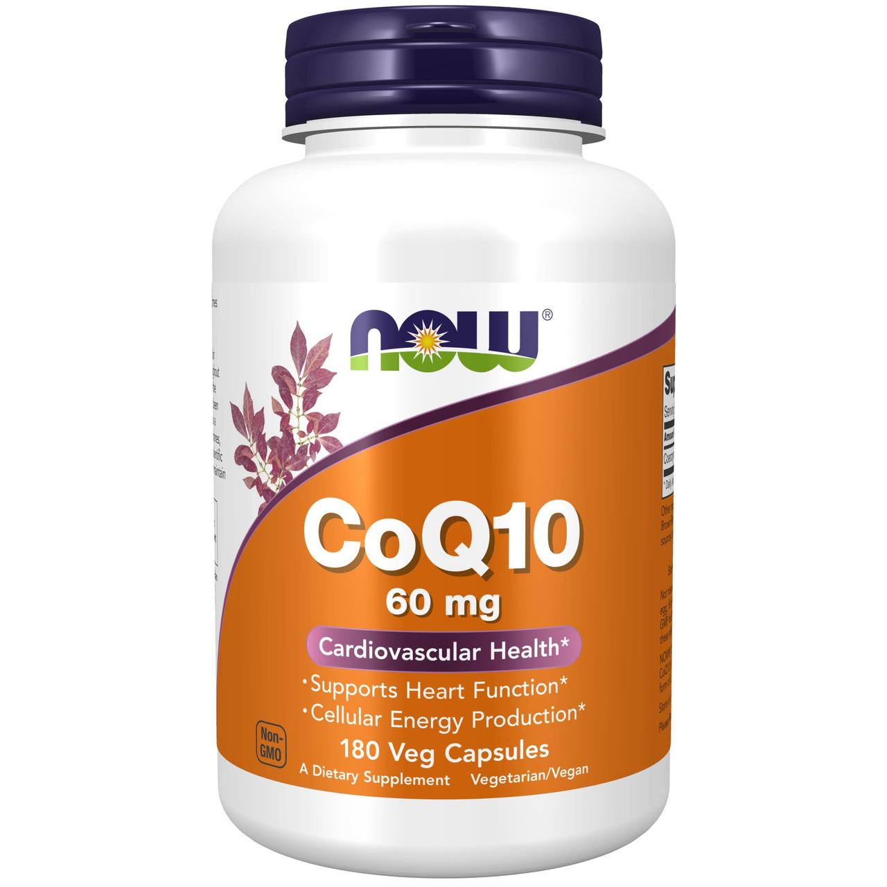 CoQ10 60 mg, 180 veg.caps, NOW - фото 1 - id-p96302583