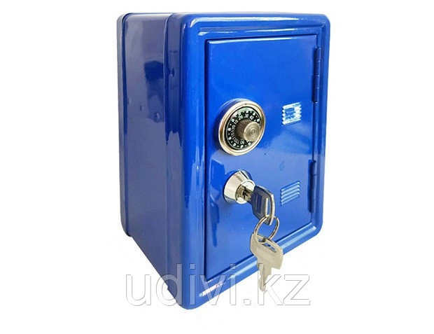 Металлический мини сейф копилка синий - фото 6 - id-p106067459