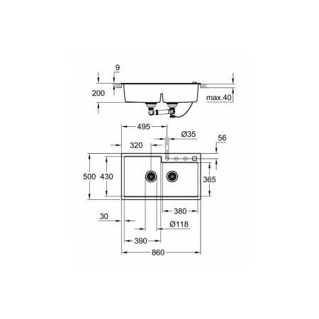 Grohe мойка K500 Sink 90 -C 86/50 2.0 rev (31649AP0) - фото 2 - id-p106070784