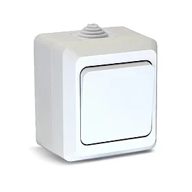 Выключатель 1кл о/у белый IP54 TERRA