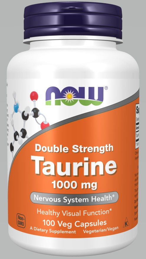 Taurine 1000 mg, 100 veg.caps, NOW - фото 1 - id-p77741098