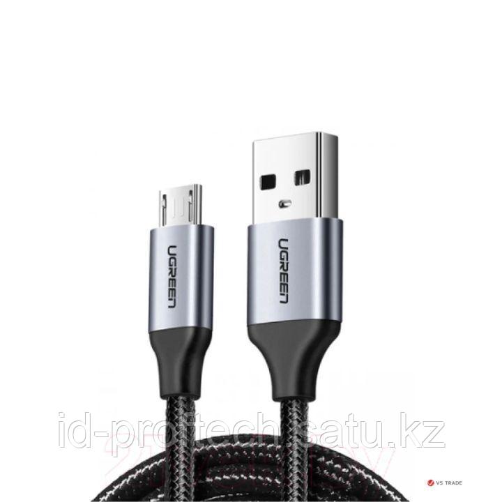 Кабель UGREEN US290 USB 2.0 A to Micro USB Cable Nickel Plating Aluminum Braid 2m (Black), 60148 - фото 1 - id-p106076125