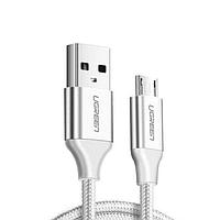 Кабель UGREEN US290 USB 2.0 A to Micro USB Cable Nickel Plating Aluminum Braid 1.5m (White), 60152