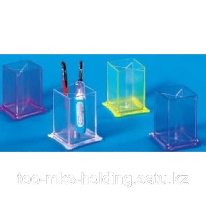 Стакан для ручек, 70x100мм, прозрачный голубой, пластик Kejea - фото 1 - id-p105797258