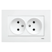 Двойная розетка karre, без заземления, белый