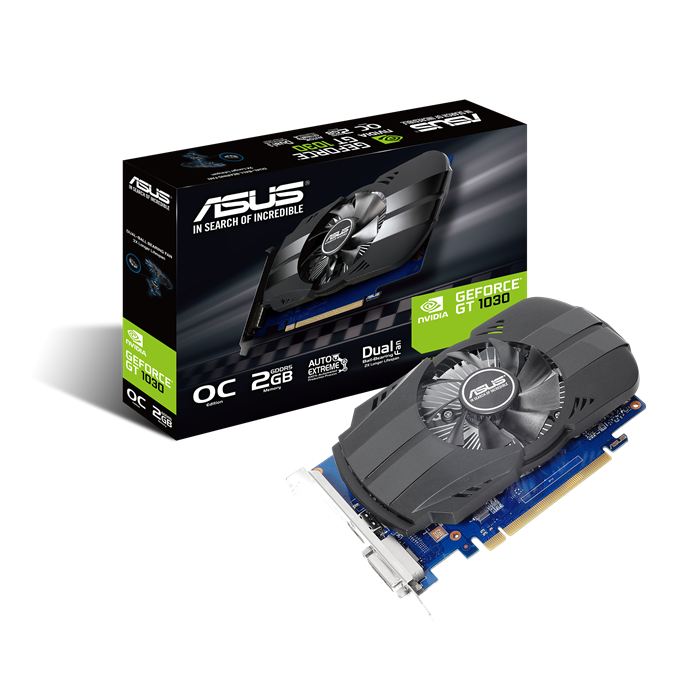 Видеокарта ASUS GeForce GT1030 Phoenix Fan OC Edition 2GB PH-GT1030-O2G