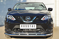 Защита переднего бампера d63 (секции) d42 (дуга) Nissan Qashqai 2013-19