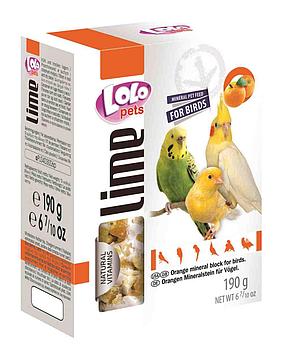 Lolo Pets минеральный камень XL для декоративных птиц с апельсином