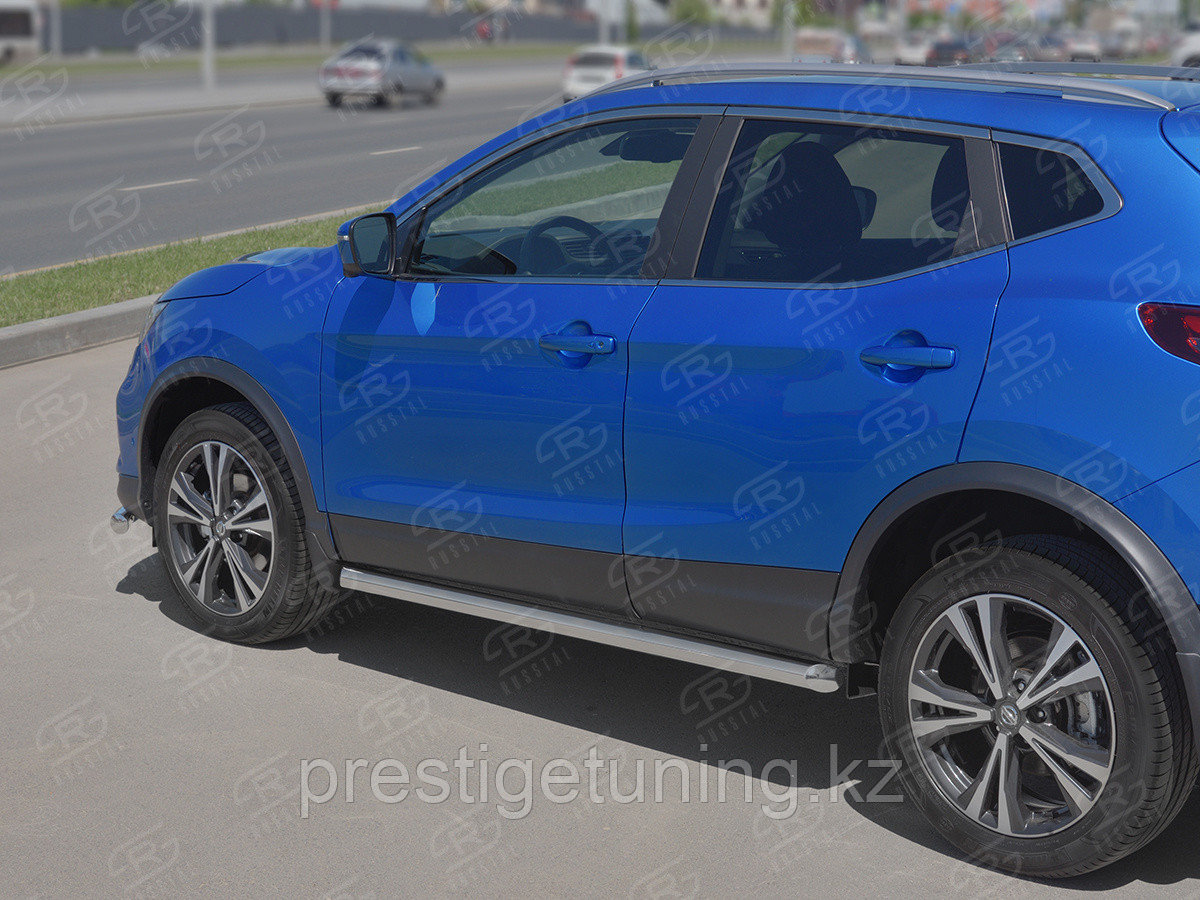 Пороги труба d63 (вариант 1) Nissan Qashqai 2019-21 - фото 1 - id-p106080730