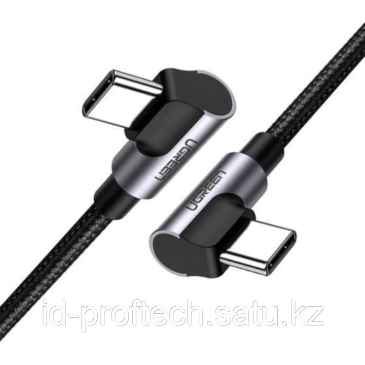 Кабель UGREEN US323 Angled USB-C Cable Aluminum Case with Braided 1m (Black) - фото 1 - id-p106082315