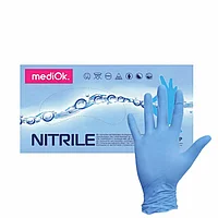 Перчатки нитриловые цвет черный/голубой Размеры S, M, L, XL