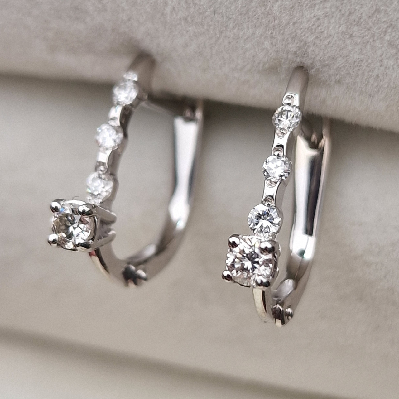 Золотые серьги с бриллиантами 0.32 Ct VS1-VS2/K,H VG-Cut