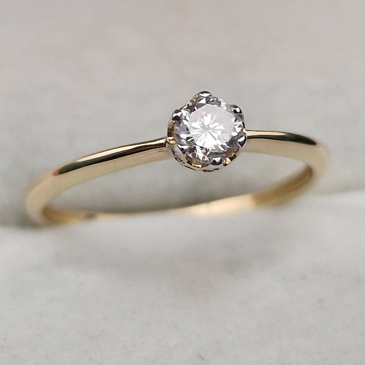 Золотое кольцо с бриллиантами 0.251Ct I1/I, VG-Cut