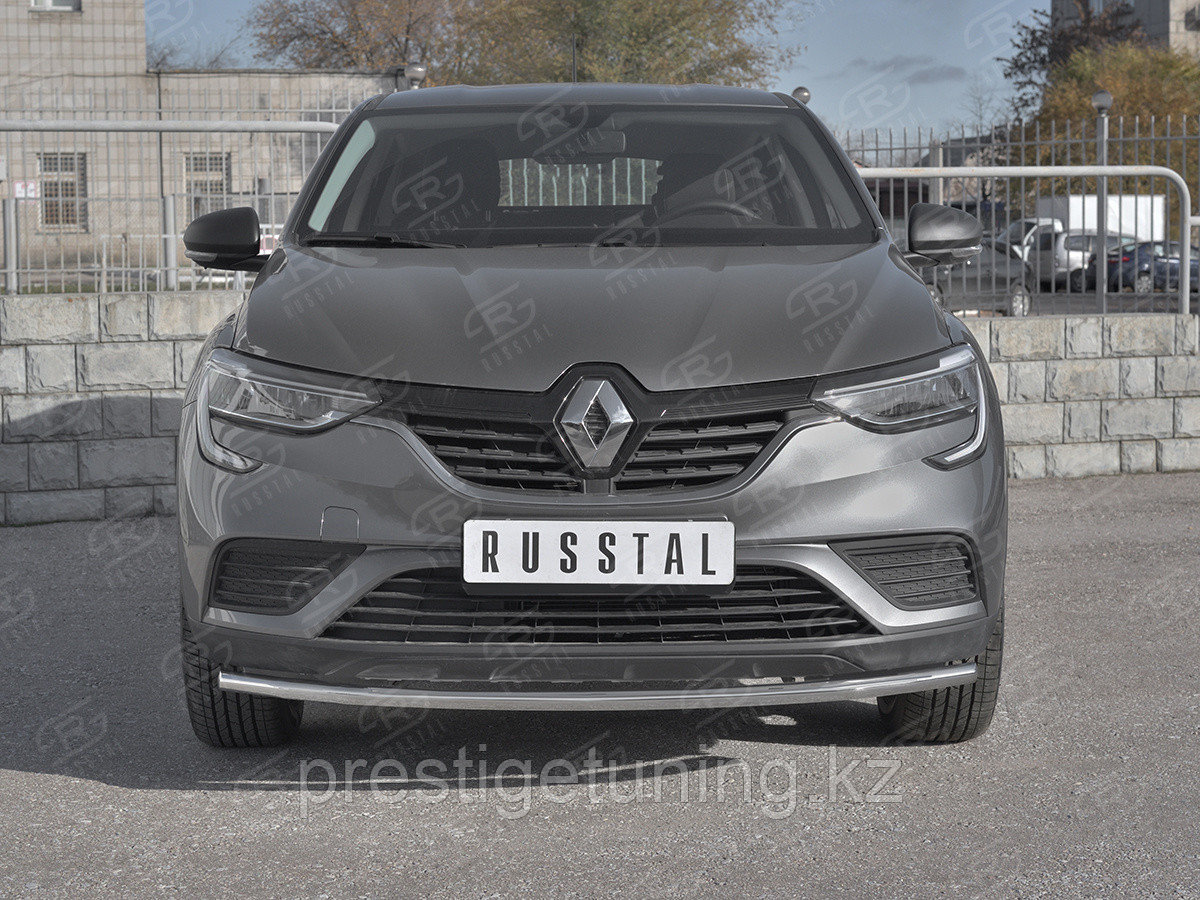 Защита переднего бампера d42 секции Renault Arkana 2019-по н.в - фото 1 - id-p106086680