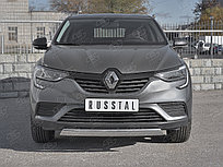 Защита переднего бампера d75х42 дуга Renault Arkana 2019-по н.в
