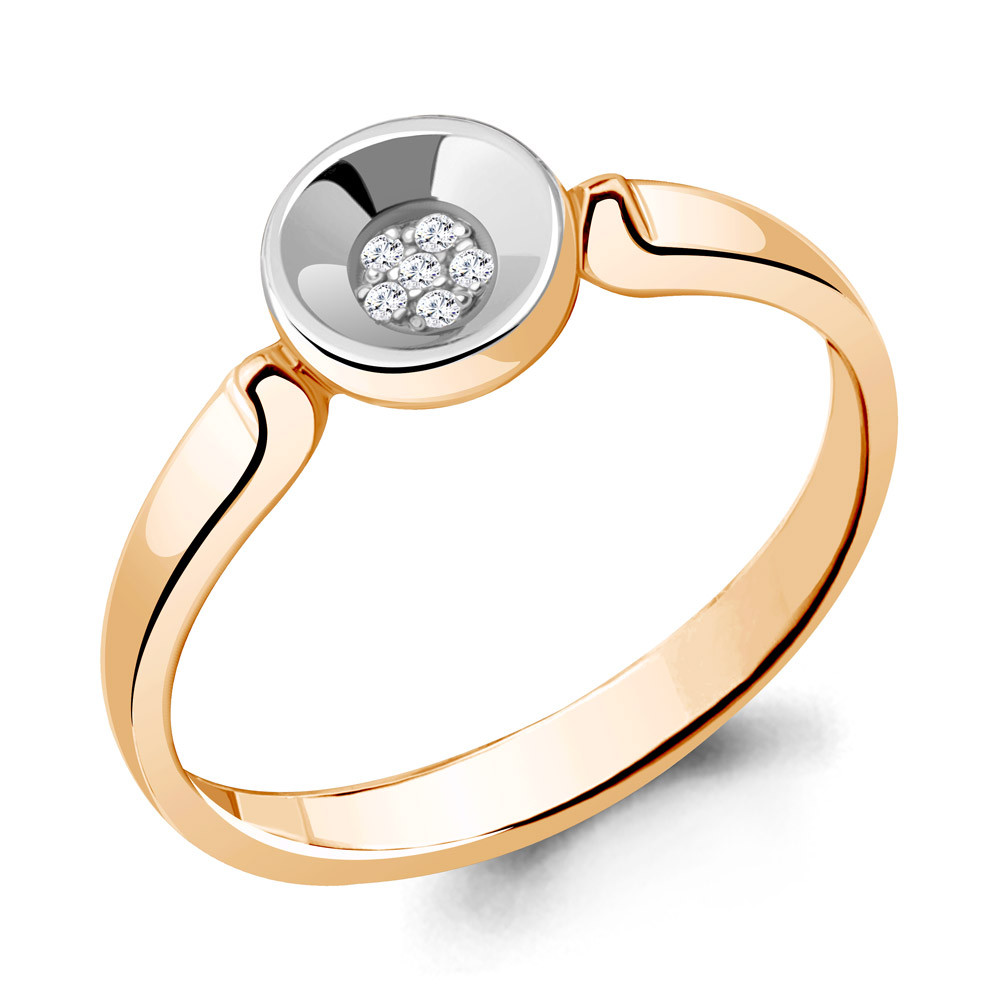 Серебряное кольцо  Бриллиант Aquamarine 060163.6 позолота