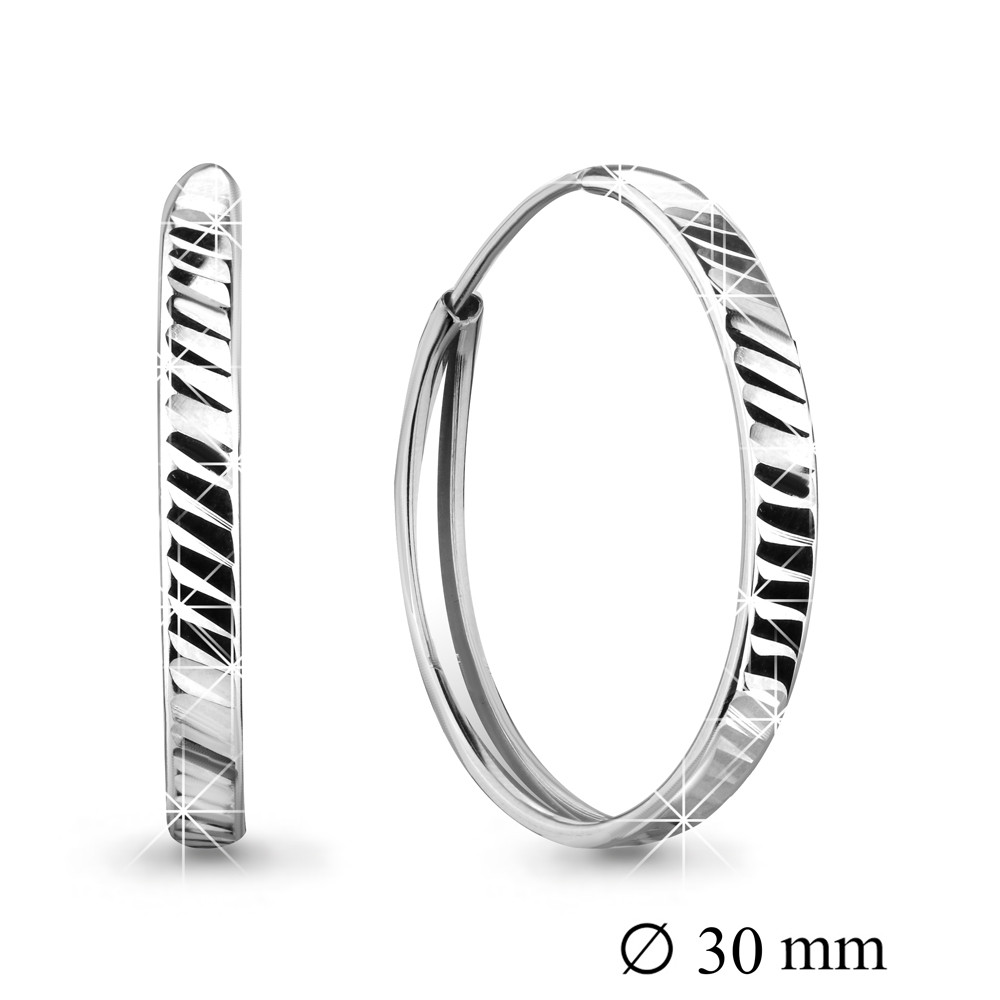 Серьги конго из серебра Aquamarine 32071.5 серебро с родием