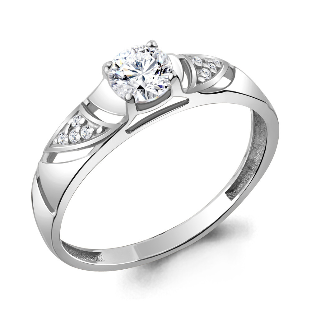 Серебряное кольцо Фианит Aquamarine 663601А.5 серебро с родием