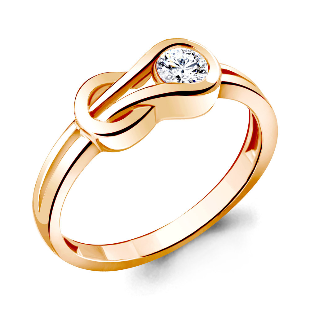 Серебряное кольцо Фианит Aquamarine 666571А.6 серебро с позолотой