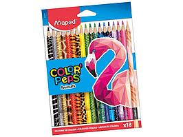 Карандаши цветные 18цв Maped Color Peps Animals 832218