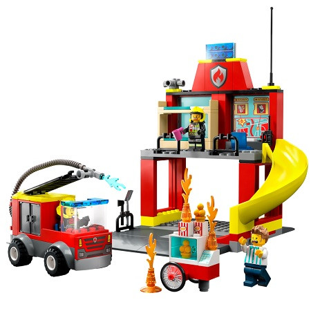 Lego Город Пожарная часть и пожарная машина