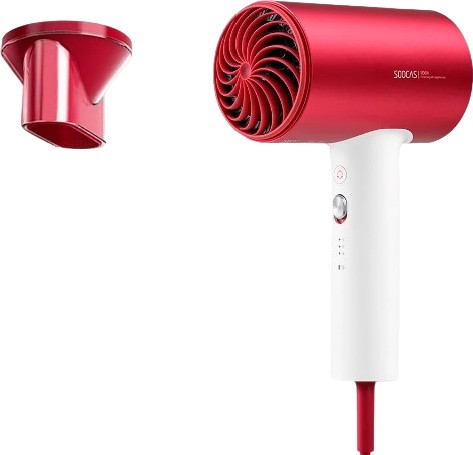 Фен для волос Xiaomi Soocas H5, Negative Ionic Quick-drying, 1 насадка, Red