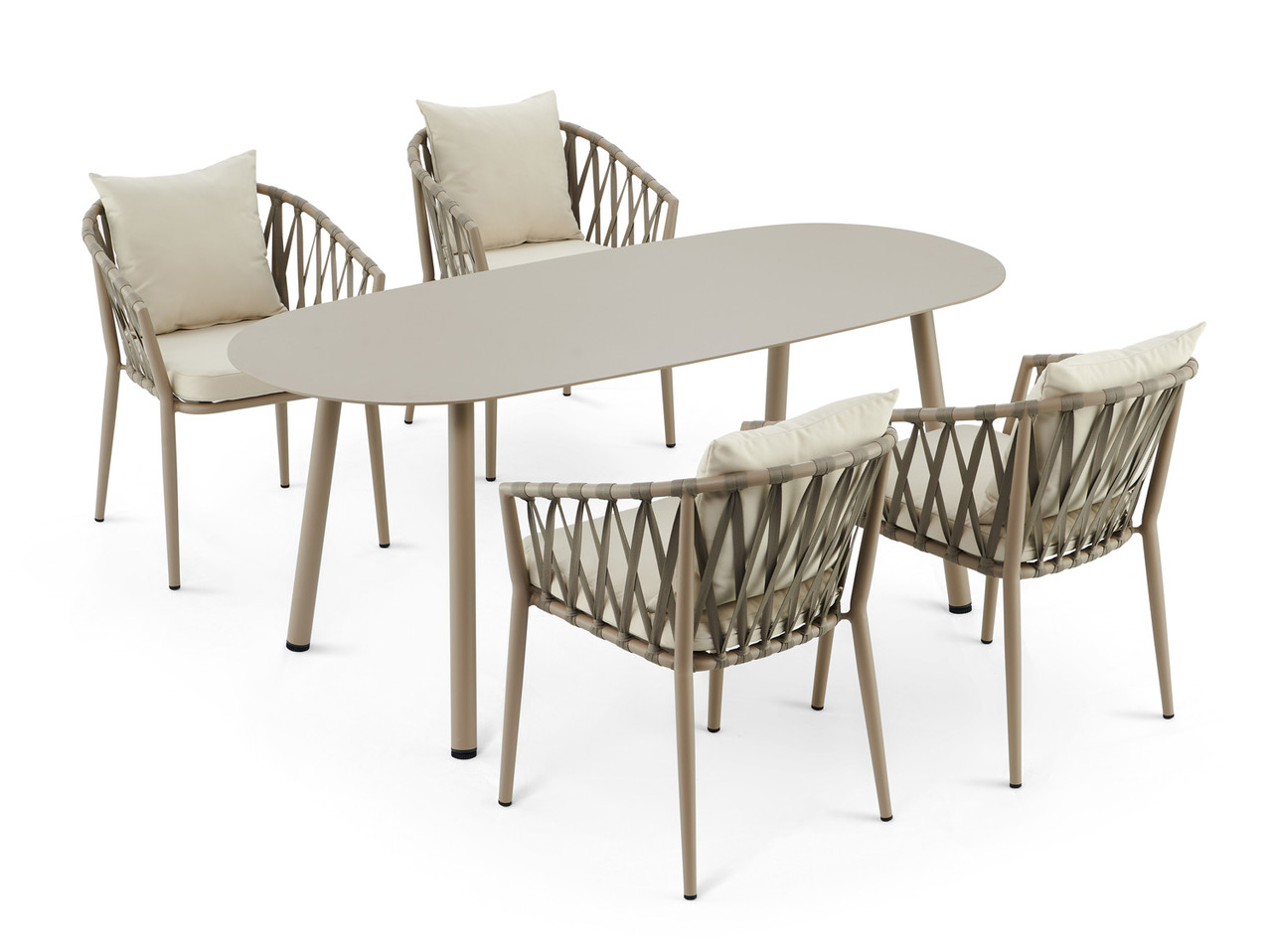Обеденный металлический стол со стульями, 7 предметов - фото 1 - id-p106093222