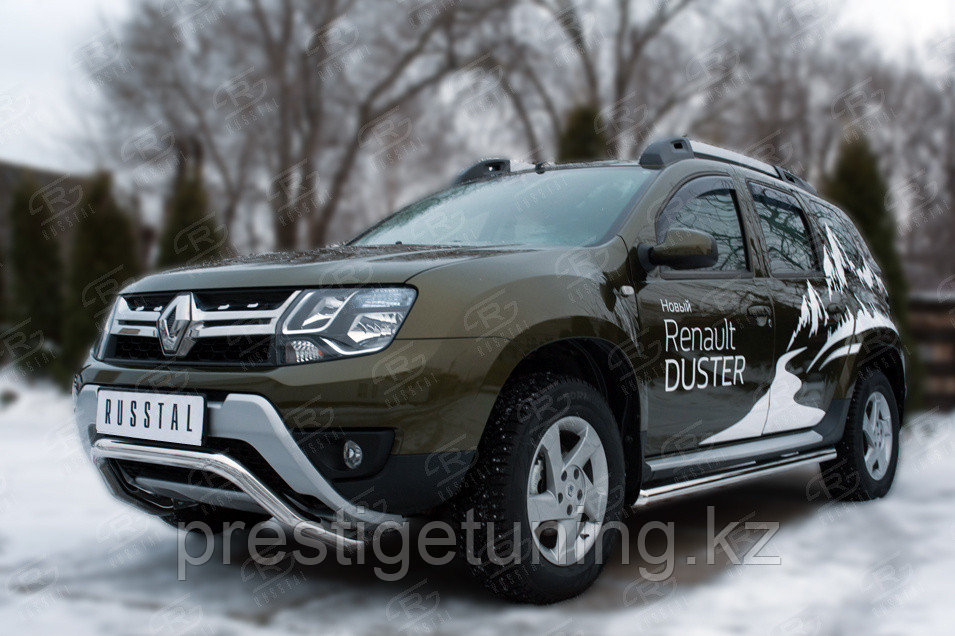 Защита переднего бампера d63 (волна) Renault Duster 2015-21 - фото 4 - id-p106093338