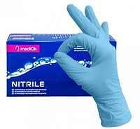 Перчатки нитровиниловые MediOk (голубой)