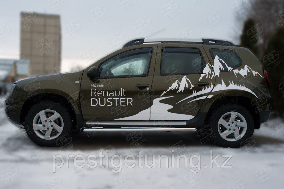 Пороги труба d63 (вариант 1) Renault Duster 2015-21 - фото 4 - id-p106096850