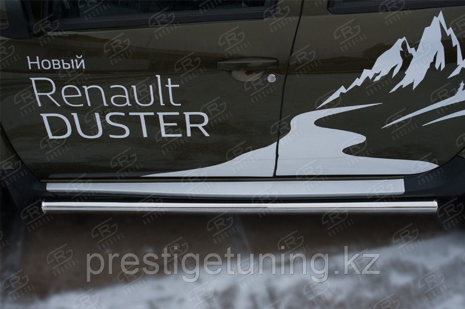 Пороги труба d63 (вариант 3) Renault Duster 2015-21 - фото 3 - id-p106096857