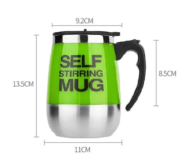 Кружка мешалка Self Stirring Mug 450 мл (зеленая) - фото 6 - id-p104558443