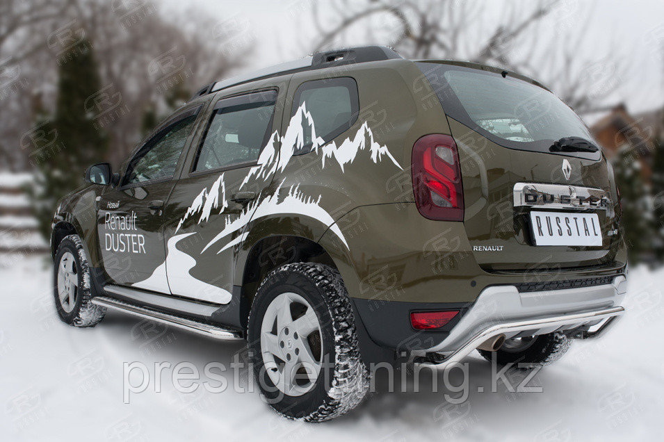 Защита заднего бампера d42 (волна) Renault Duster 2015-21 - фото 3 - id-p106099864