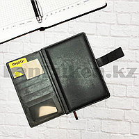 Блокнот в клеточку эко-кожа 21x14 черный