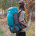 Рюкзак туристический легкий профессиональный походный 65 литров. Цвет: Бирюзовый, фото 7