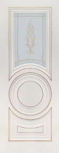 Дверь межкомнатная «Имидж 31» остекленная эмалит белый золото