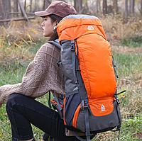 Рюкзак туристический, походный, легкий профессиональный 65 литров. Цвет: Оранжевый