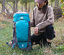 Рюкзак туристический легкий профессиональный походный 65 литров. Цвет: Синий, фото 10