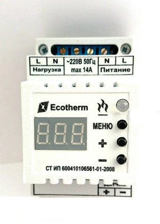 Терморегулятор ECOTHERM-03-Б2-Т1 для обогрева желобов, водостоков и кровли (10А, -20С-+60C, с датчиком) - фото 3 - id-p106113053