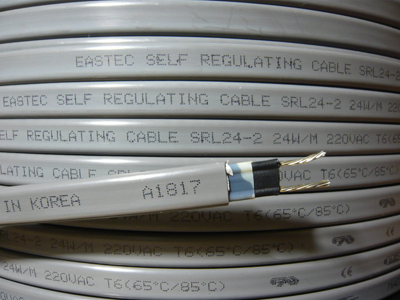 Саморегулирующийся кабель EASTEC SRL 24-2 для обогрева труб (мощность = 24 Вт/м, без оплетки) - фото 4 - id-p106113302