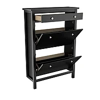 Обувница/тумба для обуви КАНТРИ (аналог галошницы ХЕМНЭС) с 3-мя отделениями, черная